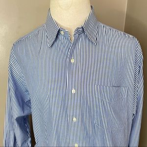 POLO Ralph Lauren Mens Blue Striped Button Down Dress Shirt Sz 17 (34-35)